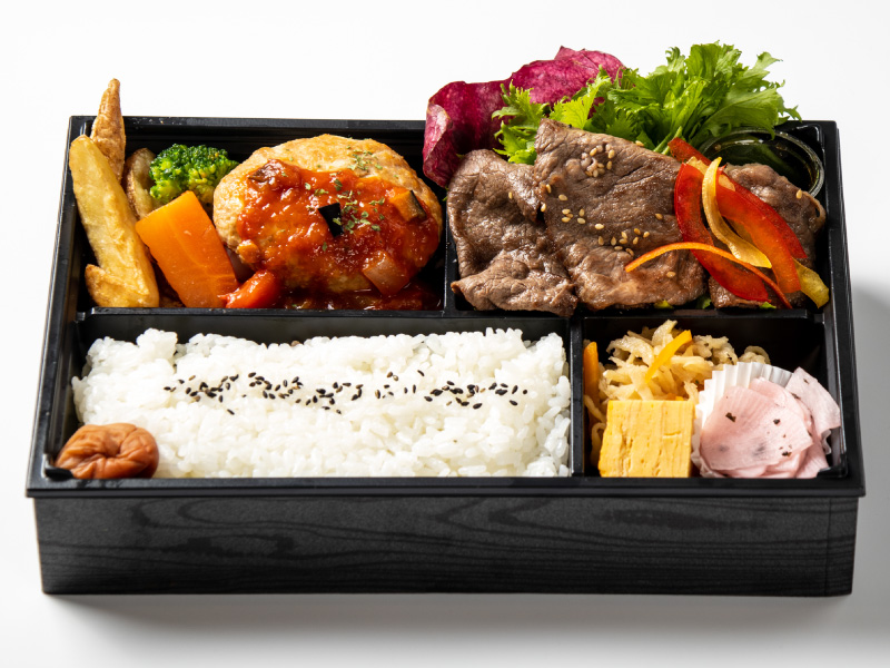 常陸牛ハンバーグと常陸牛焼肉弁当