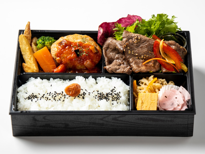 オリジナルハンバーグと常陸牛焼肉弁当