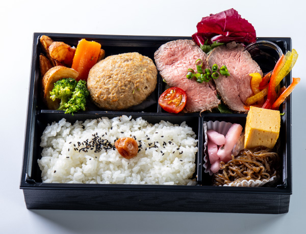 ハンバーグとローストビーフ弁当